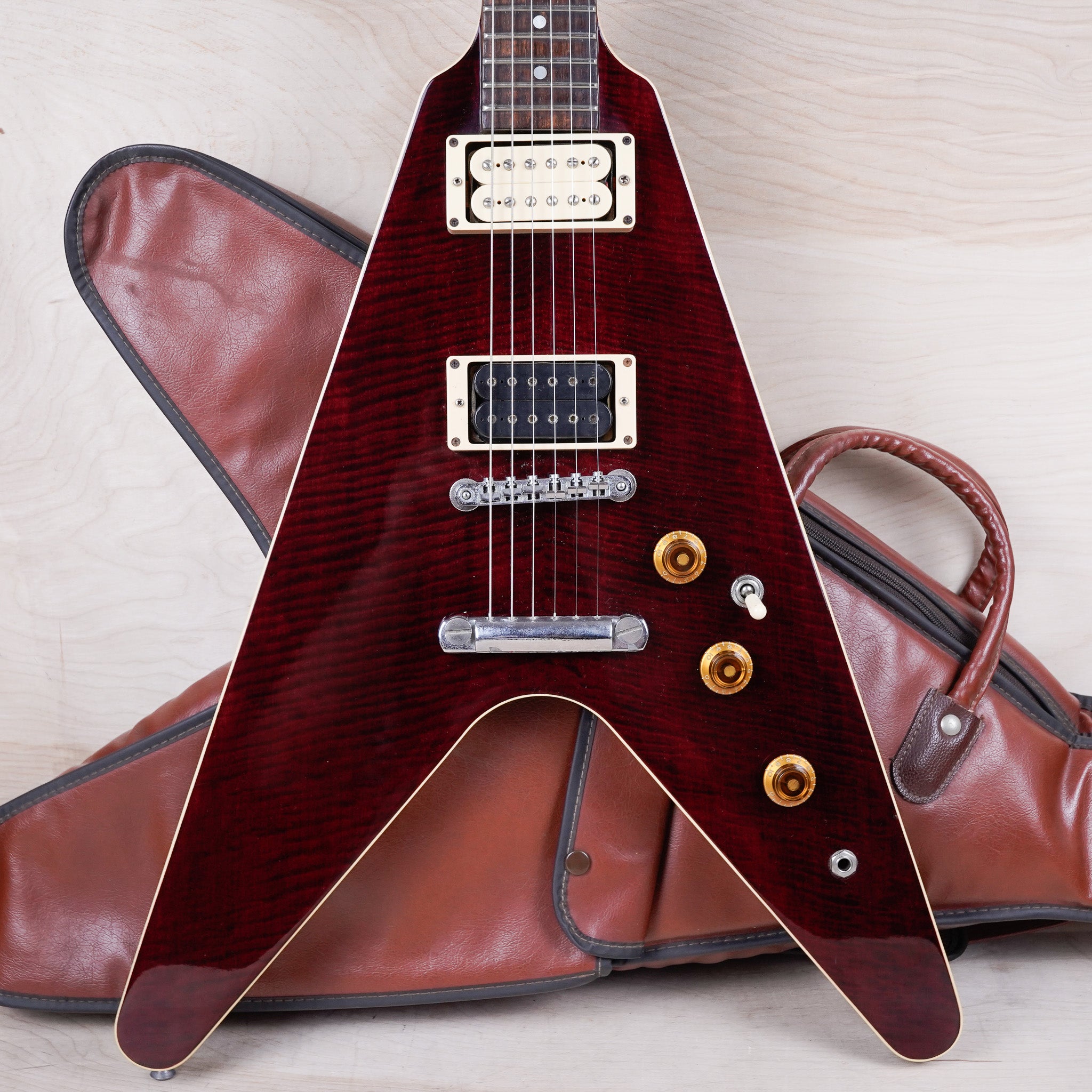 【お気にいる】 Catalog Non V Flying Greco MIJ Made Style CMT Flame Red 1982 ギター