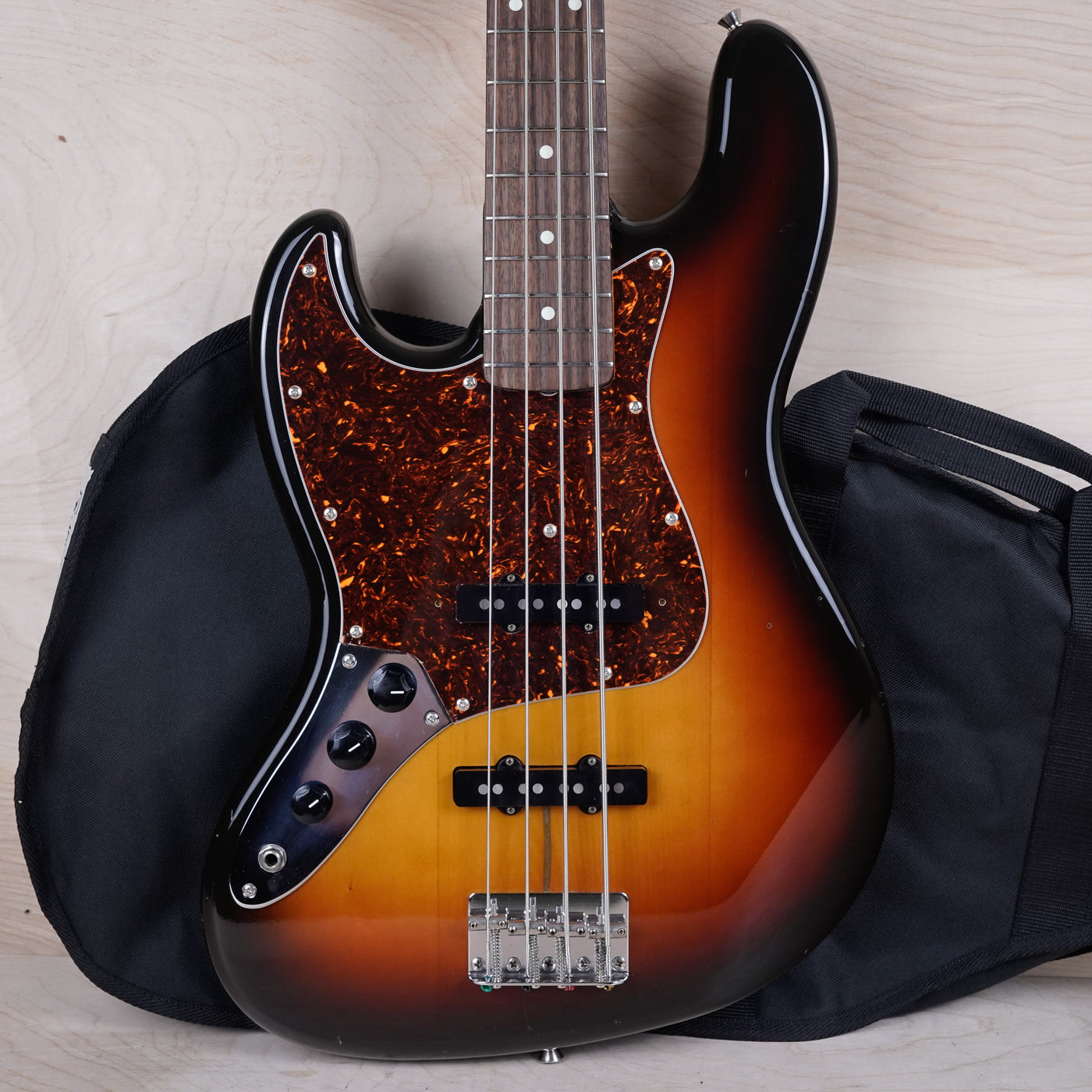 Fender JB-62LH Jazz Bass Reissue MIJ 1990 Sunburst Lefty Handed Lefty Japan w/ Bag