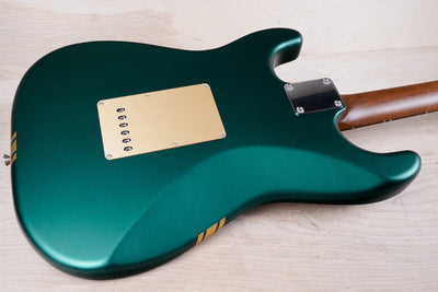 Fender FSR Traditional II '60s Stratocaster MIJ 2023 Sherwood Green Metallic w/ Gold Competition Stripe w/ Bag