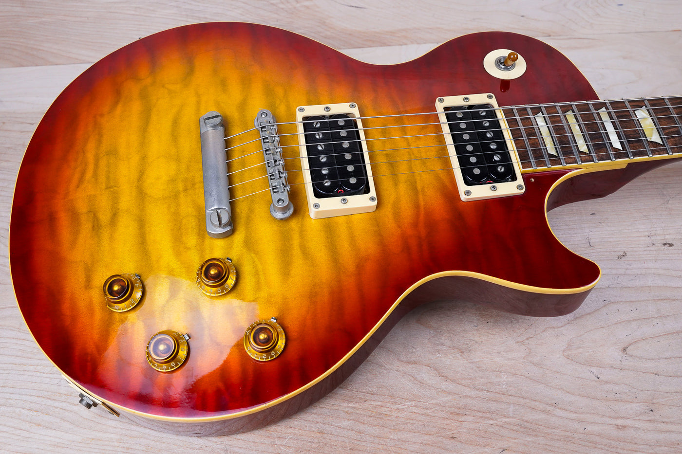 Orville LPS-75 Les Paul Standard MIJ 1993 Cherry Sunburst Quilt Top Japan Gibson w/ Bag