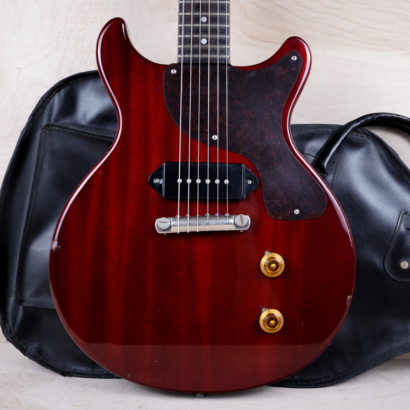 Orville Les Paul LPJ-D65 MIJ 1996 Heritage Cherry Junior Jr DC Double Cutaway Japan Fujigen w/ Bag