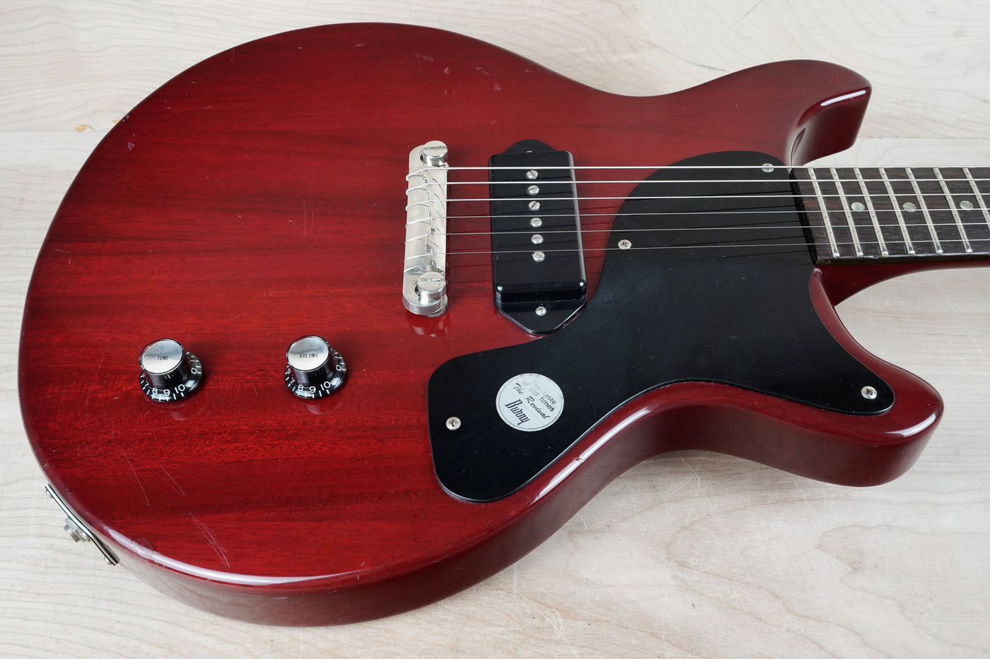 Burny Rock'n Roll Version TV-55 MIJ 1986 Cherry Vintage Japan Junior Double Cutaway Jr DC w/ Bag