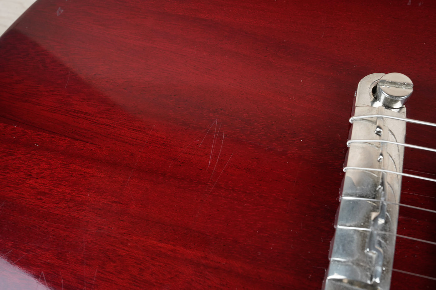 Burny Rock'n Roll Version TV-55 MIJ 1986 Cherry Vintage Japan Junior Double Cutaway Jr DC w/ Bag