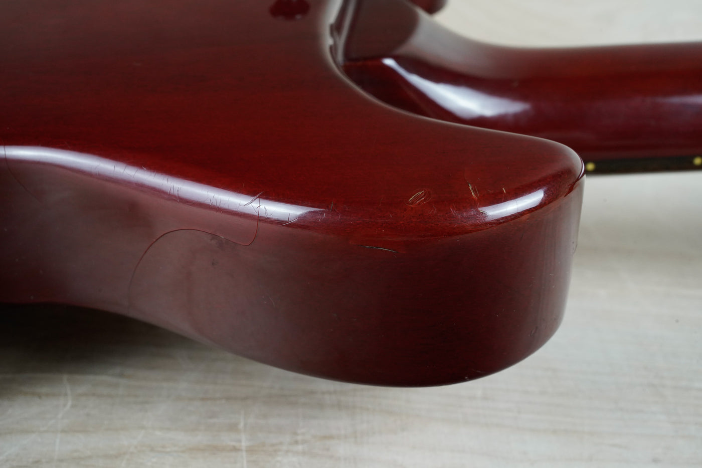 Burny Rock'n Roll Version TV-55 MIJ 1986 Cherry Vintage Japan Junior Double Cutaway Jr DC w/ Bag