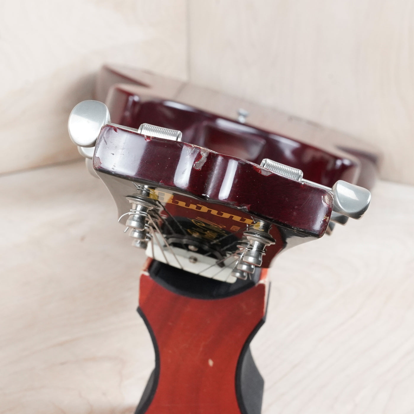 Burny Rock'n Roll Version TV-55 MIJ 1986 Cherry Vintage Japan Junior Double Cutaway Jr DC w/ Bag