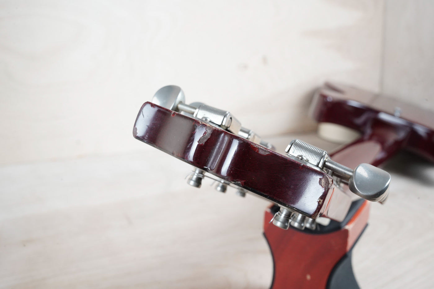 Burny Rock'n Roll Version TV-55 MIJ 1986 Cherry Vintage Japan Junior Double Cutaway Jr DC w/ Bag