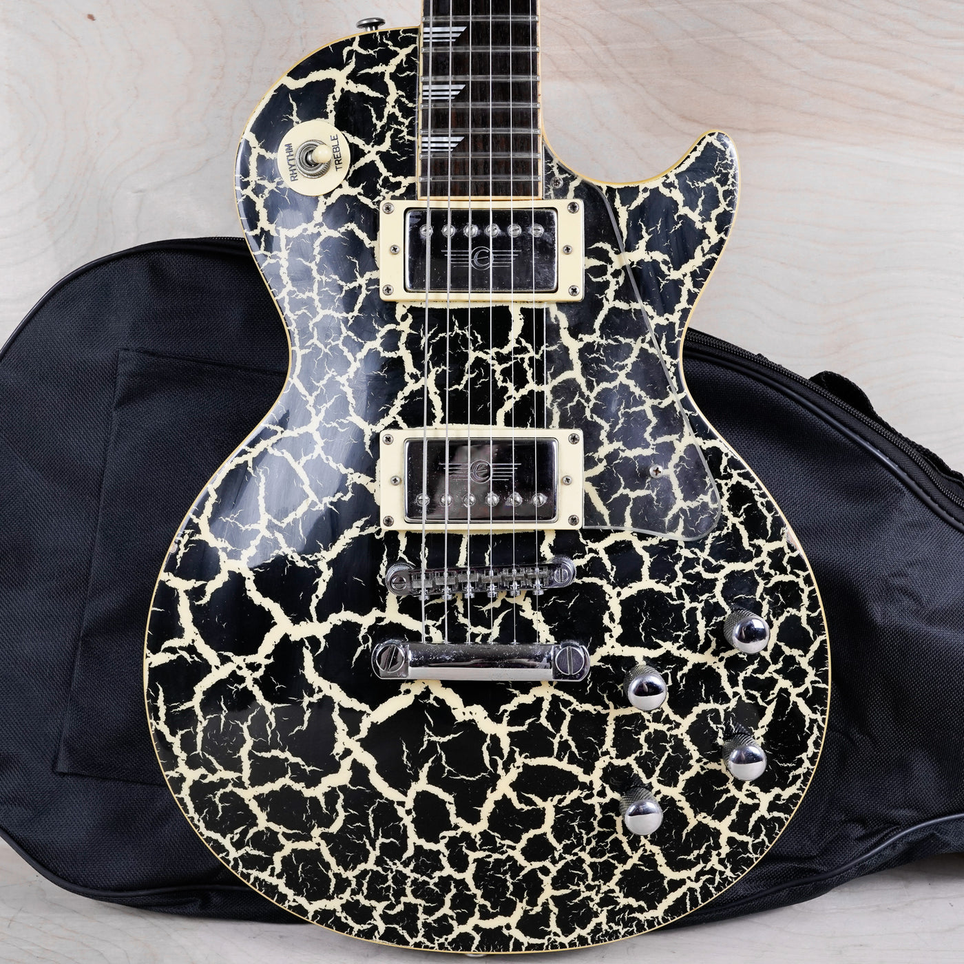 Epiphone Les Paul Nuclear Extreme MIK 2001 Black White Crackle w/ Bag