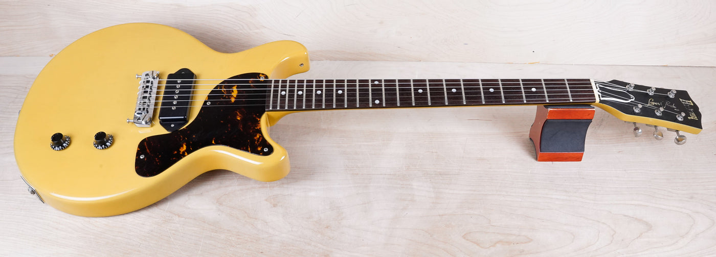 Burny Super Grade RTV-80-58 MIJ 1982 TV Yellow Vintage Japan Junior Double Cutaway Jr DC w/ Bag