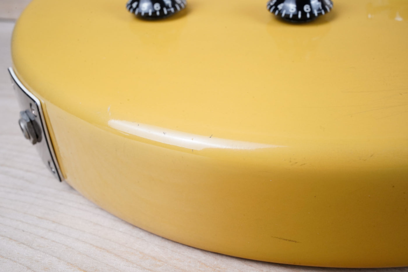 Burny Super Grade RTV-80-58 MIJ 1982 TV Yellow Vintage Japan Junior Double Cutaway Jr DC w/ Bag