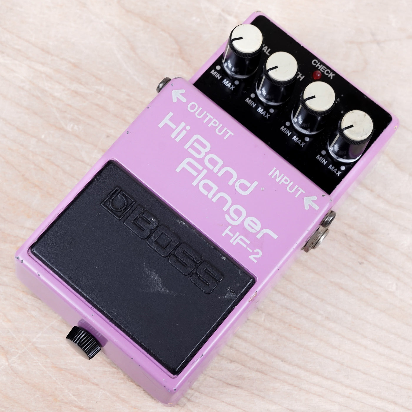 Boss HF-2 Hi Band Flanger (Green Label) 1986 Pink Made in Japan MIJ ACA