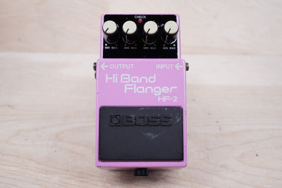 Boss HF-2 Hi Band Flanger (Green Label) 1986 Pink Made in Japan MIJ ACA