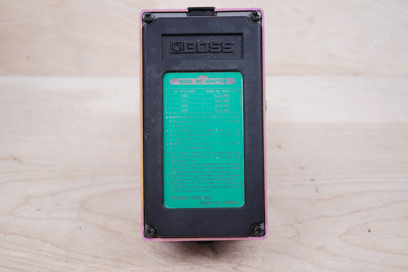 Boss HF-2 Hi Band Flanger (Green Label) 1986 Pink Made in Japan MIJ ACA