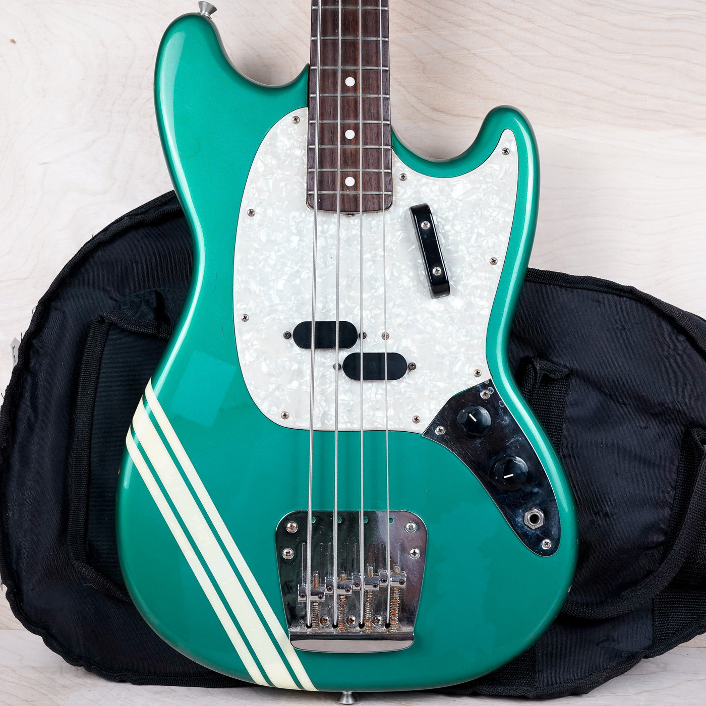 Fender MB-SD/CO Competition Mustang Bass Reissue CIJ 1997 Ocean Turquoise Metallic Japan w/ Bag