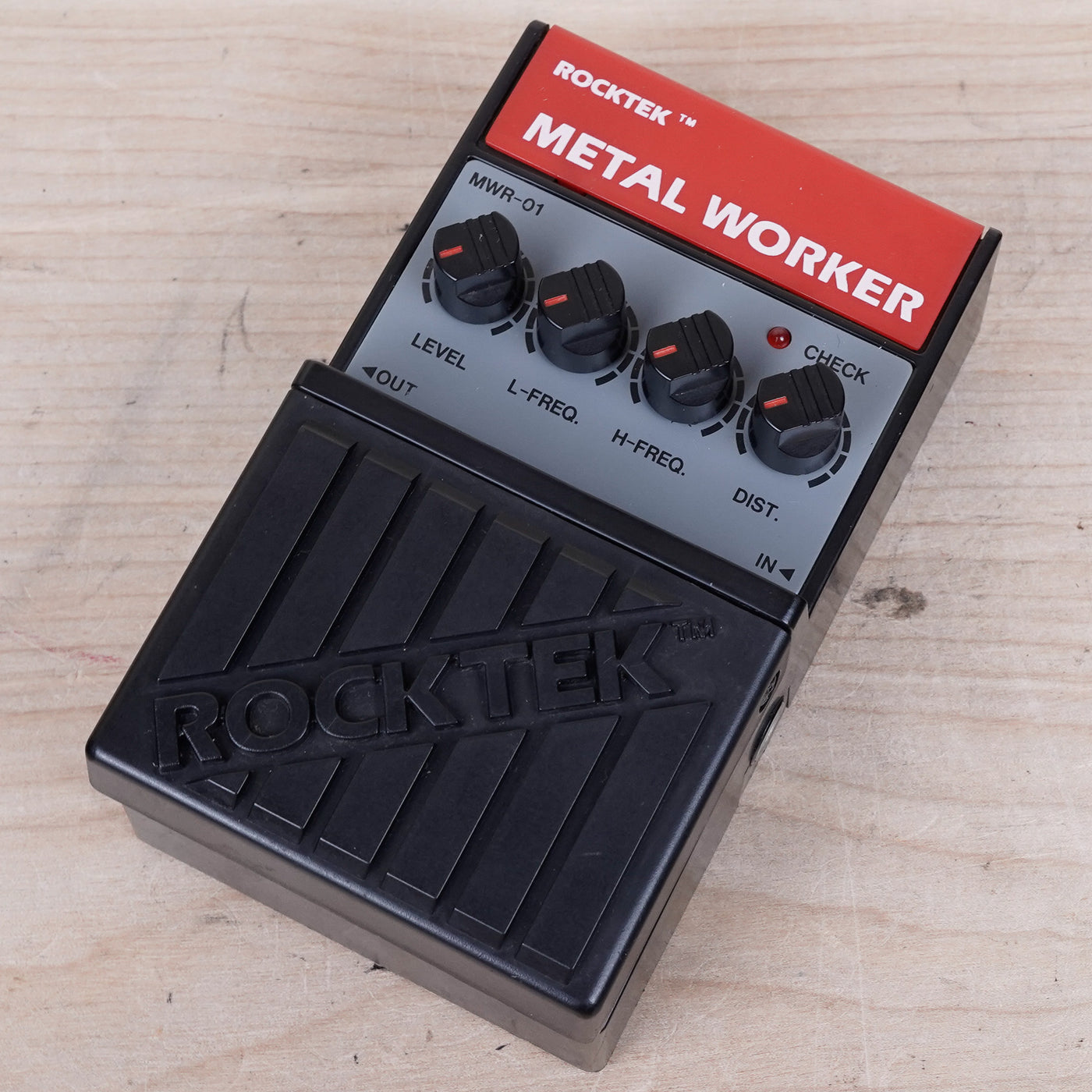 Rocktek MWR-01 Metal Worker Distortion Pedal 1980s w/ Power Supply