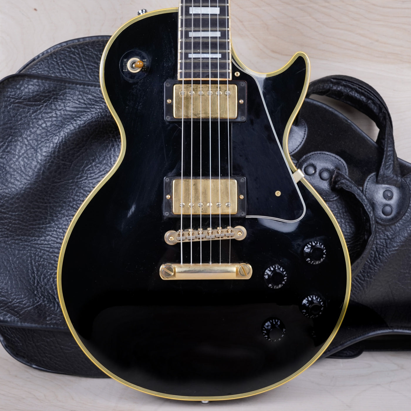 Orville by Gibson LPC-57B Les Paul Custom '57 Reissue Black Beauty MIJ 1993 Ebony w/ Bag