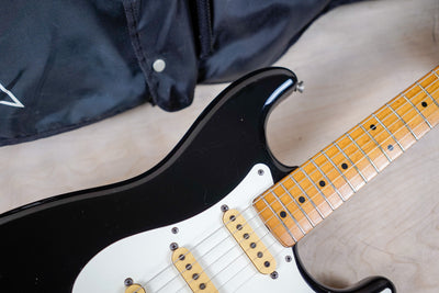 Fender ST57-55 Stratocaster Reissue MIJ 1987 Black Vintage Made in Japan w/ Bag