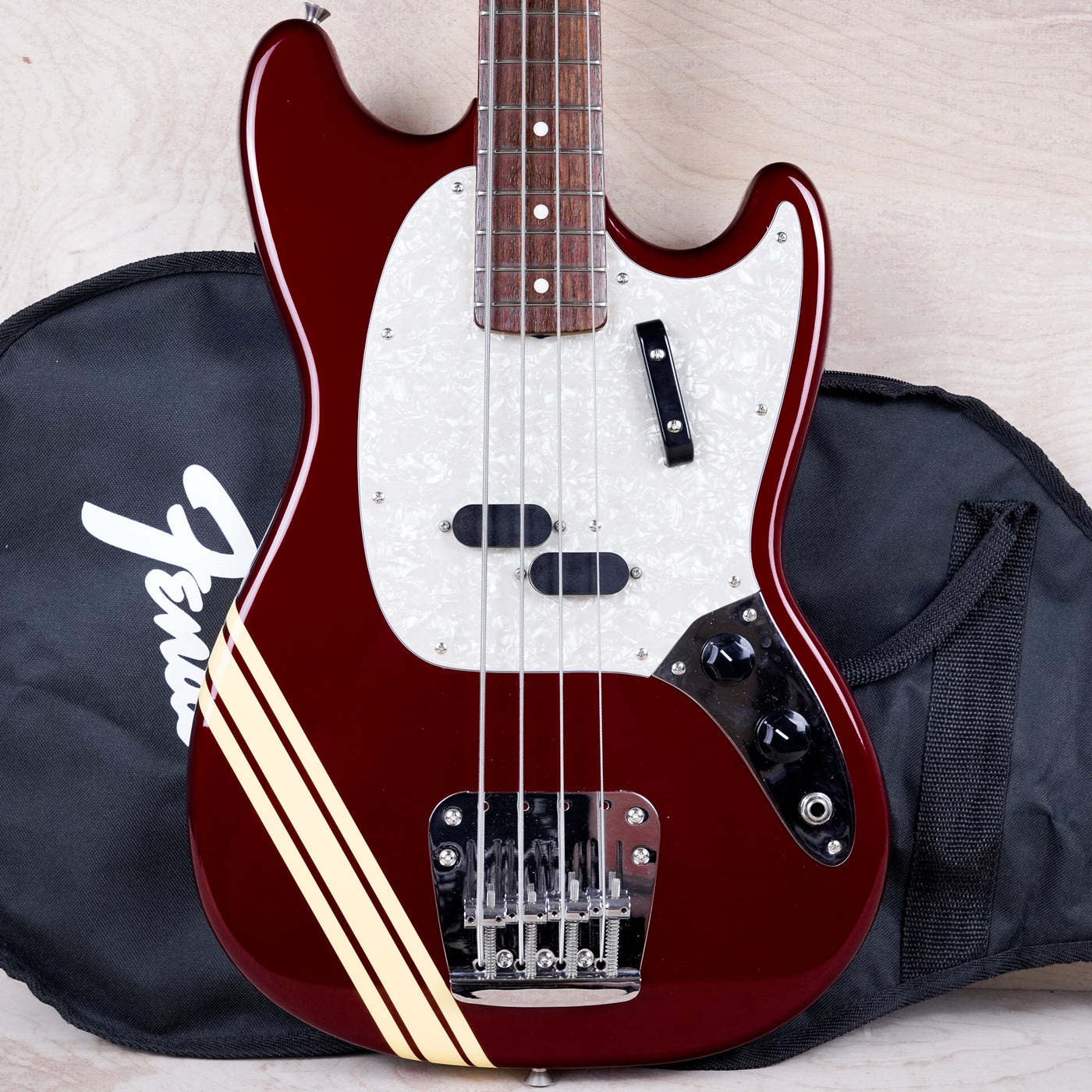Fender MB98-SD/CO Competition Mustang Bass Reissue CIJ 2008 Old Candy Apple Red Japan w/ Bag