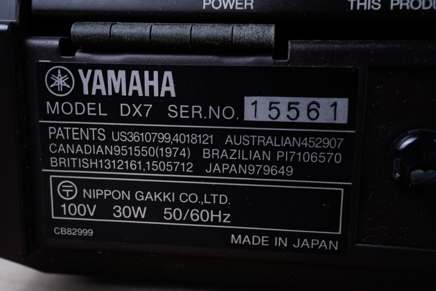 Yamaha DX7 Digital FM Synthesizer 1980s Brown Original Version 100V Made in Japan MIJ w/ Case