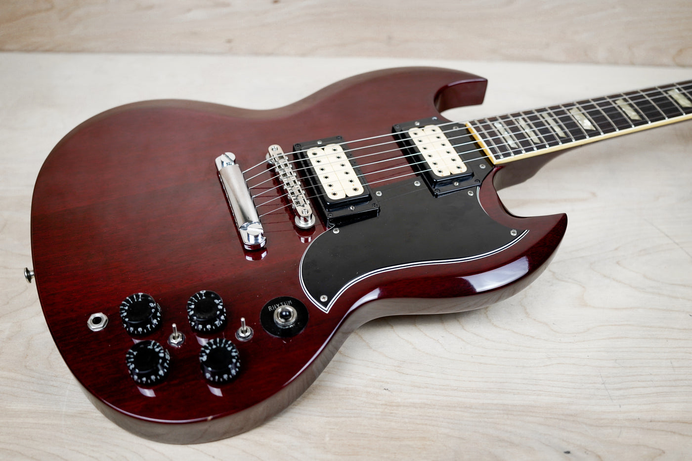 Burny RSG-75-63 MIJ 1980 Cherry  63' Reissue Vintage SG Style Guitar Made in Japan w/ Bag
