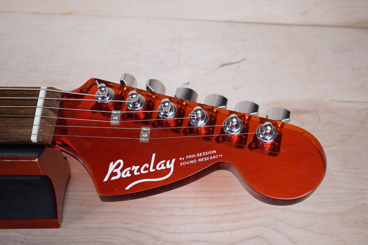Barclay 5004 Acrylic Offset Guitar 1990's Translucent Red w/ Bag