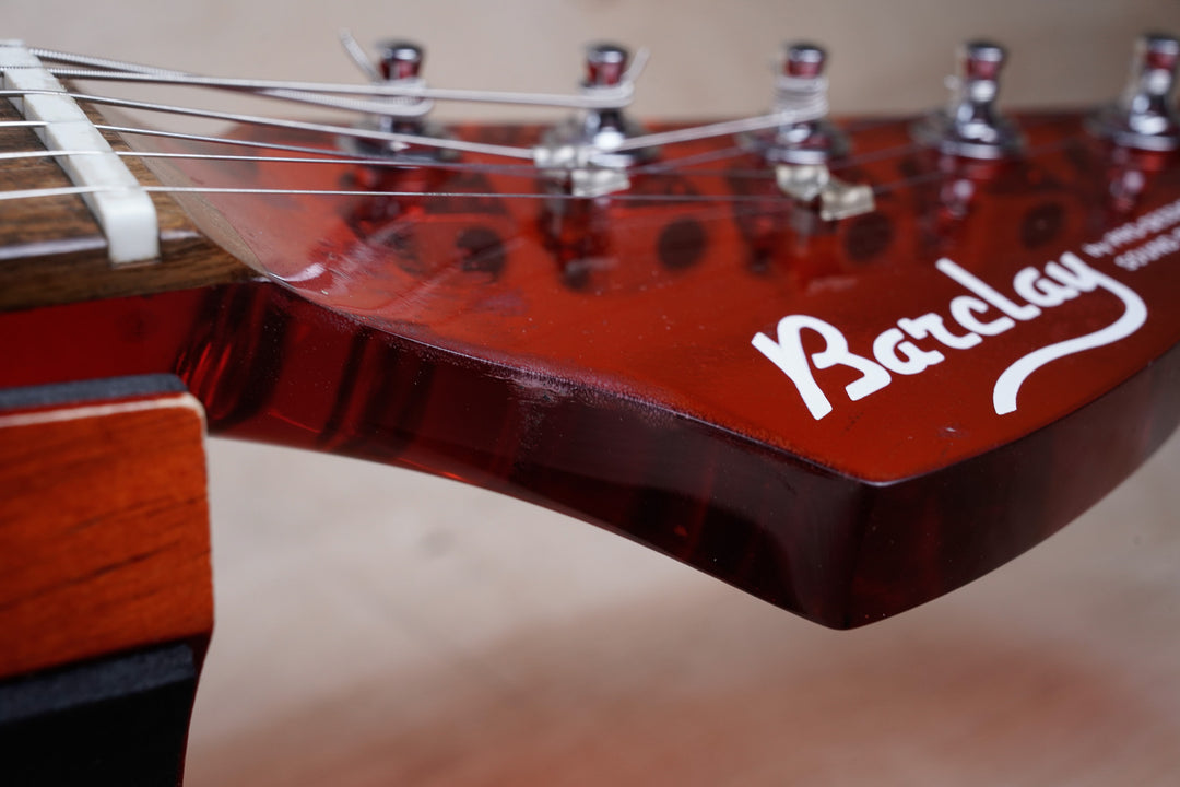 Barclay 5004 Acrylic Offset Guitar 1990's Translucent Red w/ Bag