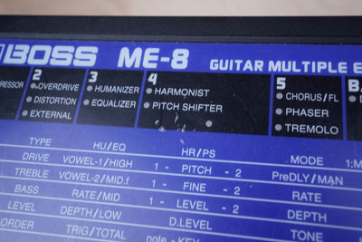 Boss ME-8 Guitar Multiple Effects Pedal 1996 Black and Blue Made in Japan