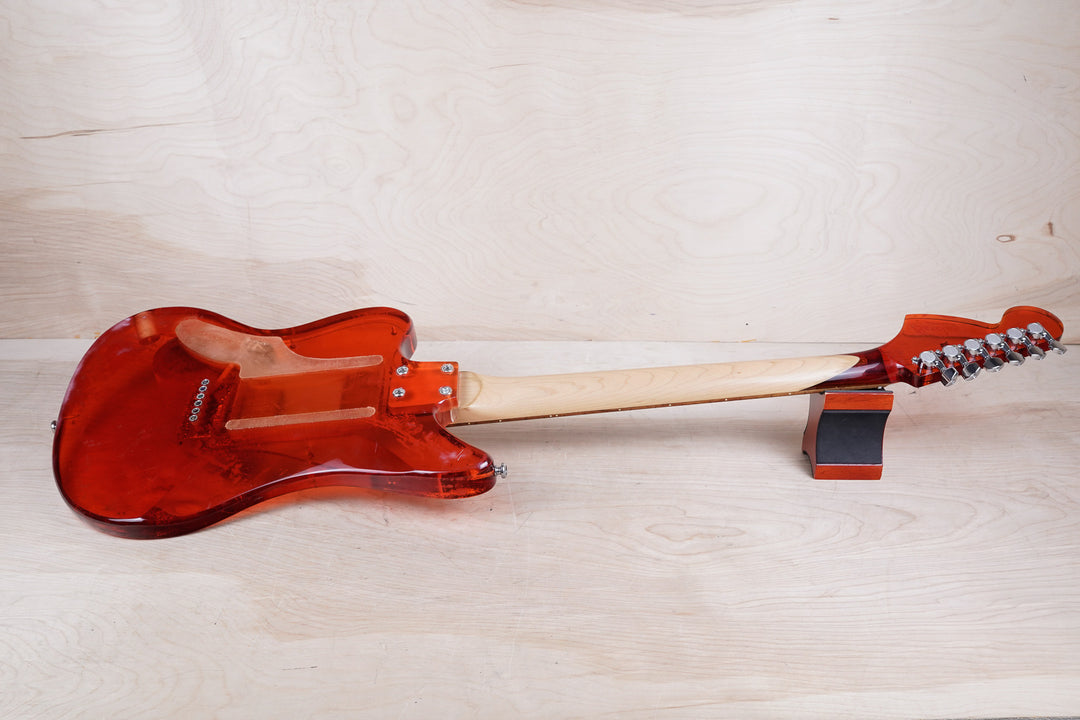 Barclay 5004 Acrylic Offset Guitar 1990's Translucent Red w/ Bag