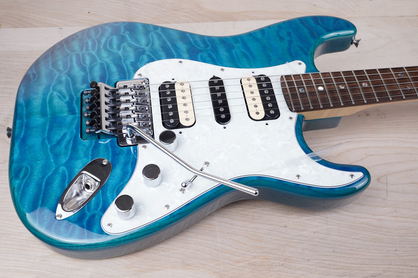 Fender Michiya Haruhata Signature Stratocaster MIJ 2019 Caribbean Blue Transparent Japan w/ Hard Case