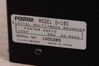 Fostex D-160 Professional 16 Channel Digital Multitrack HDD Recorder Gray Made in Japan 100V