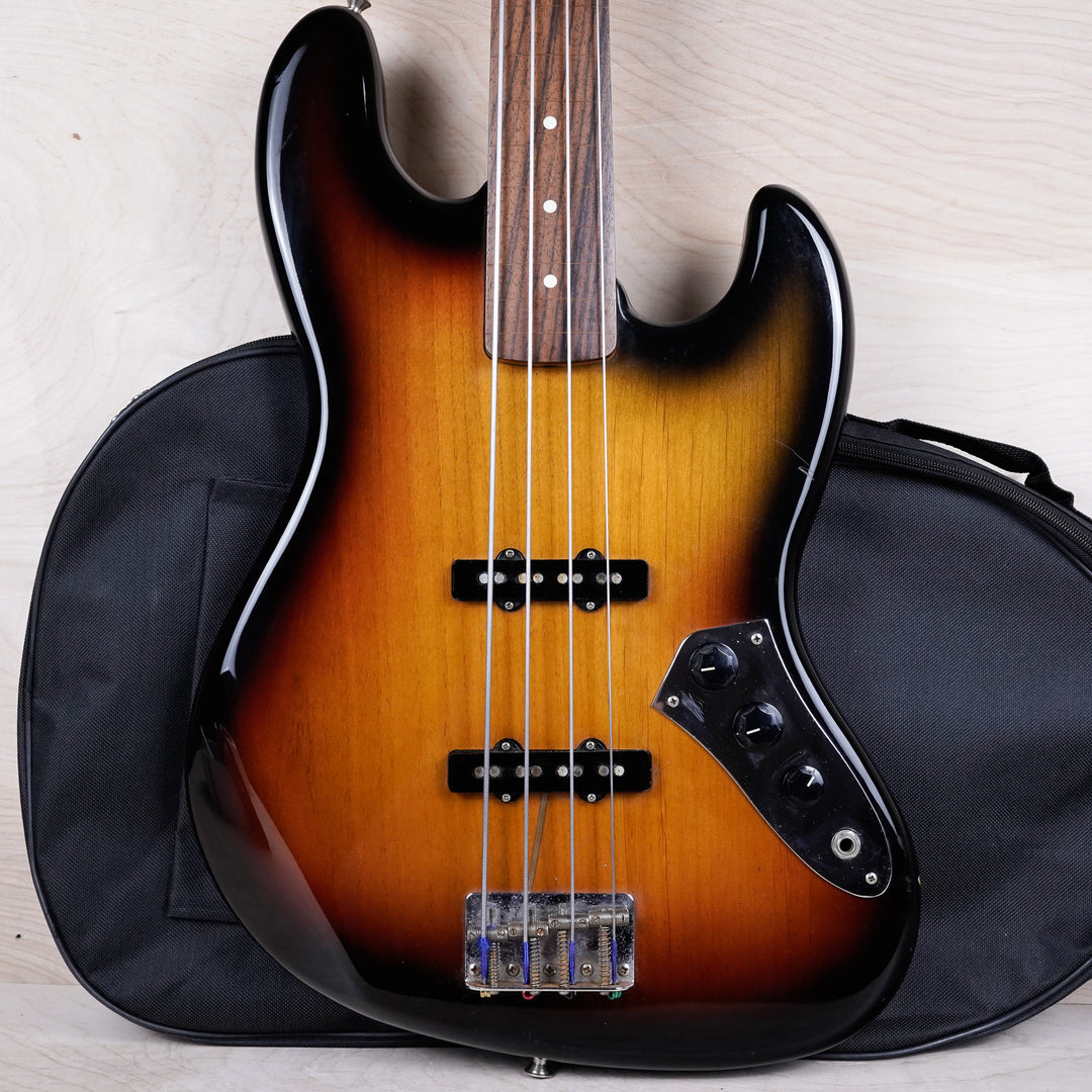 Fender JB62-FL Fretless Jazz Bass Reissue MIJ 1993 Sunburst