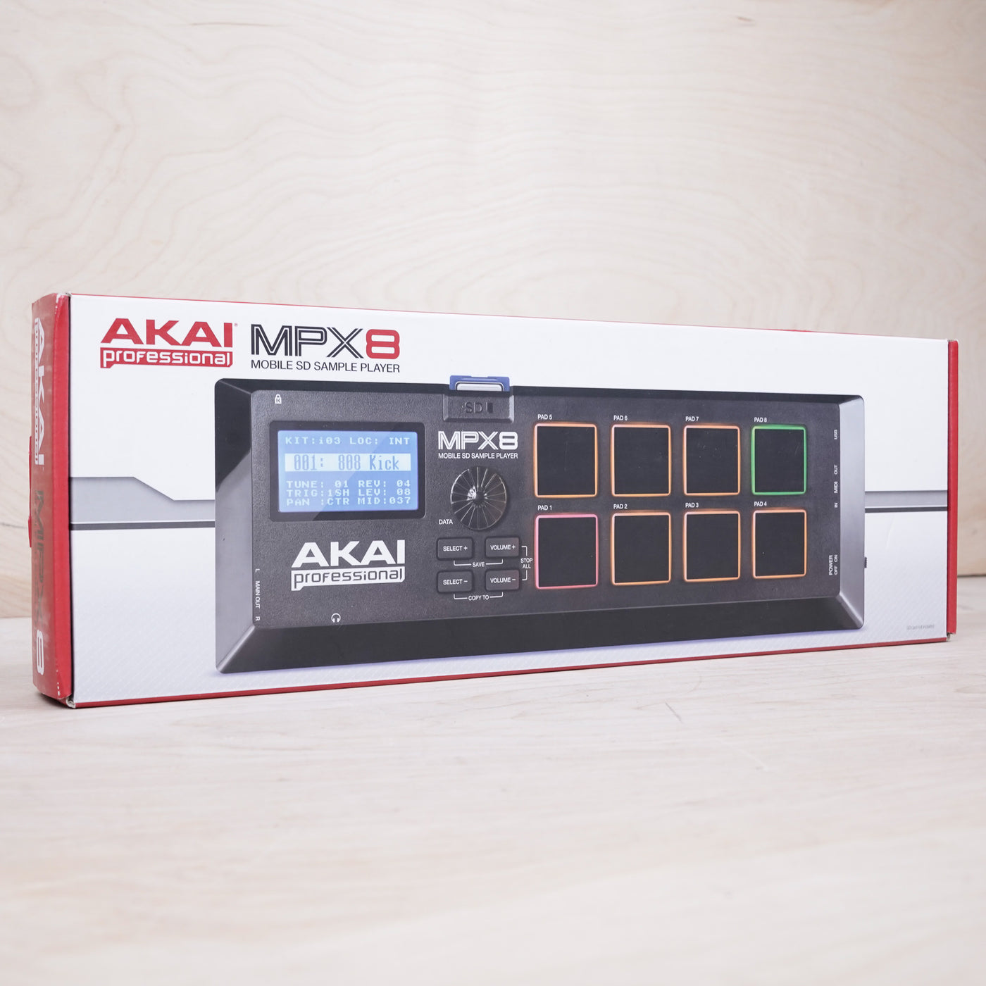 Akai MPX8 SD Sample Player in Box w/ USB Cable, Power Supply