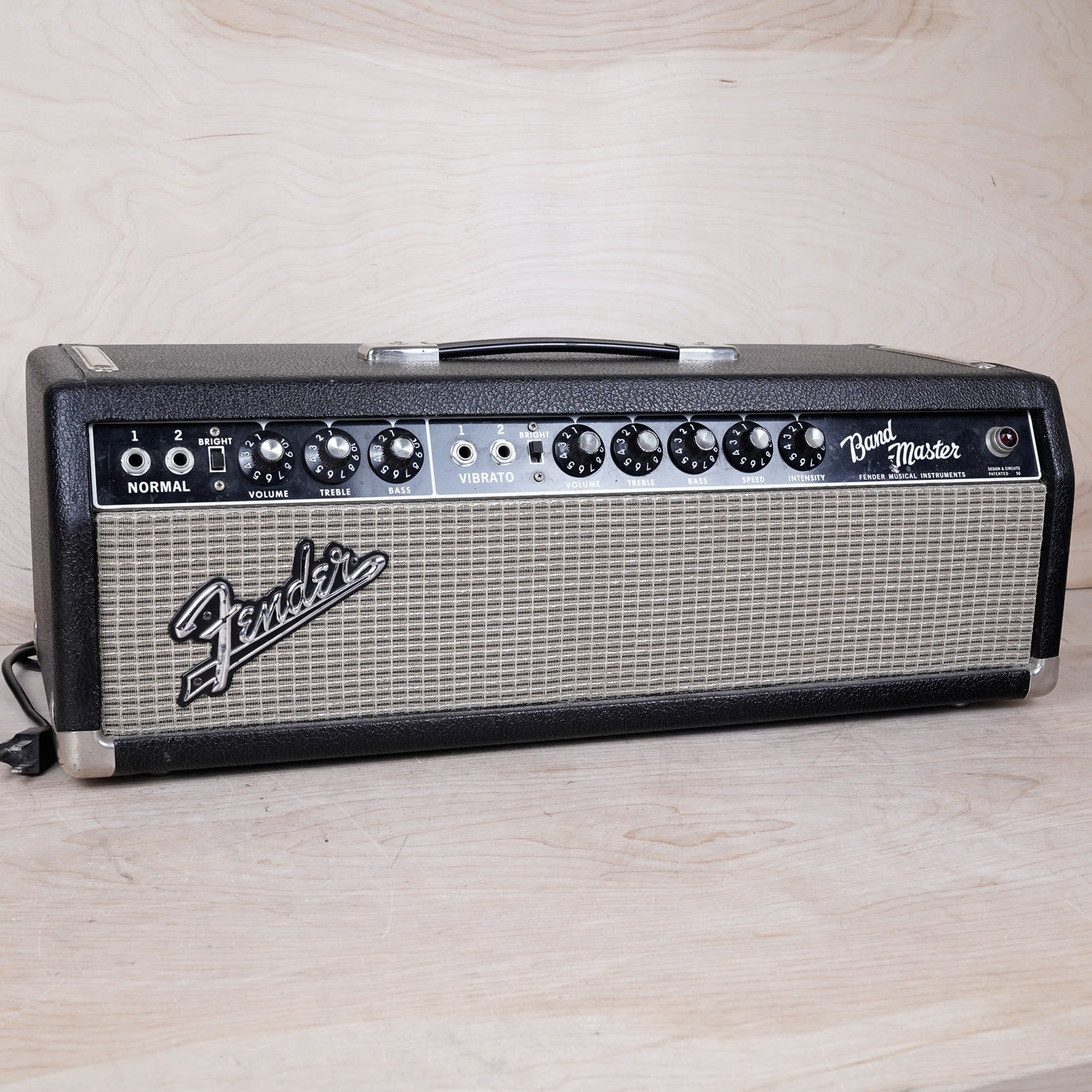 Fender Black Panel Bandmaster 40-Watt 2-Channel Guitar Amp Head 1965 3 Prong Cable