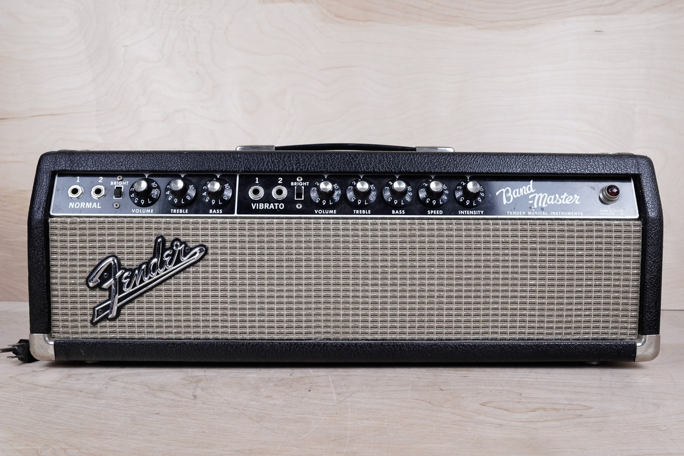 Fender Black Panel Bandmaster 40-Watt 2-Channel Guitar Amp Head 1965 3 Prong Cable