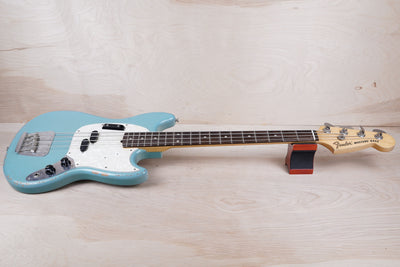 Fender JMJ Justin Meldal-Johnsen Road Worn Signature Mustang Bass 2019 Faded Daphne Blue w/ Bag