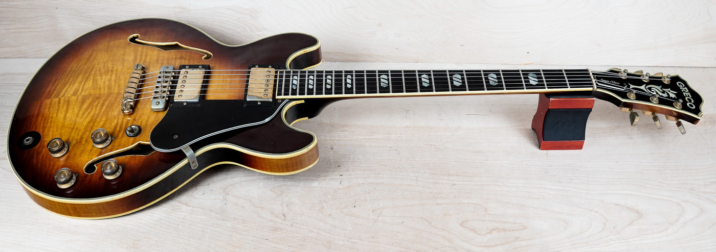Greco Super View SV-800 MIJ Semi-Hollowbody 1979 Brown Sunburst Vintage Japan Fujigen w/ Hard Case