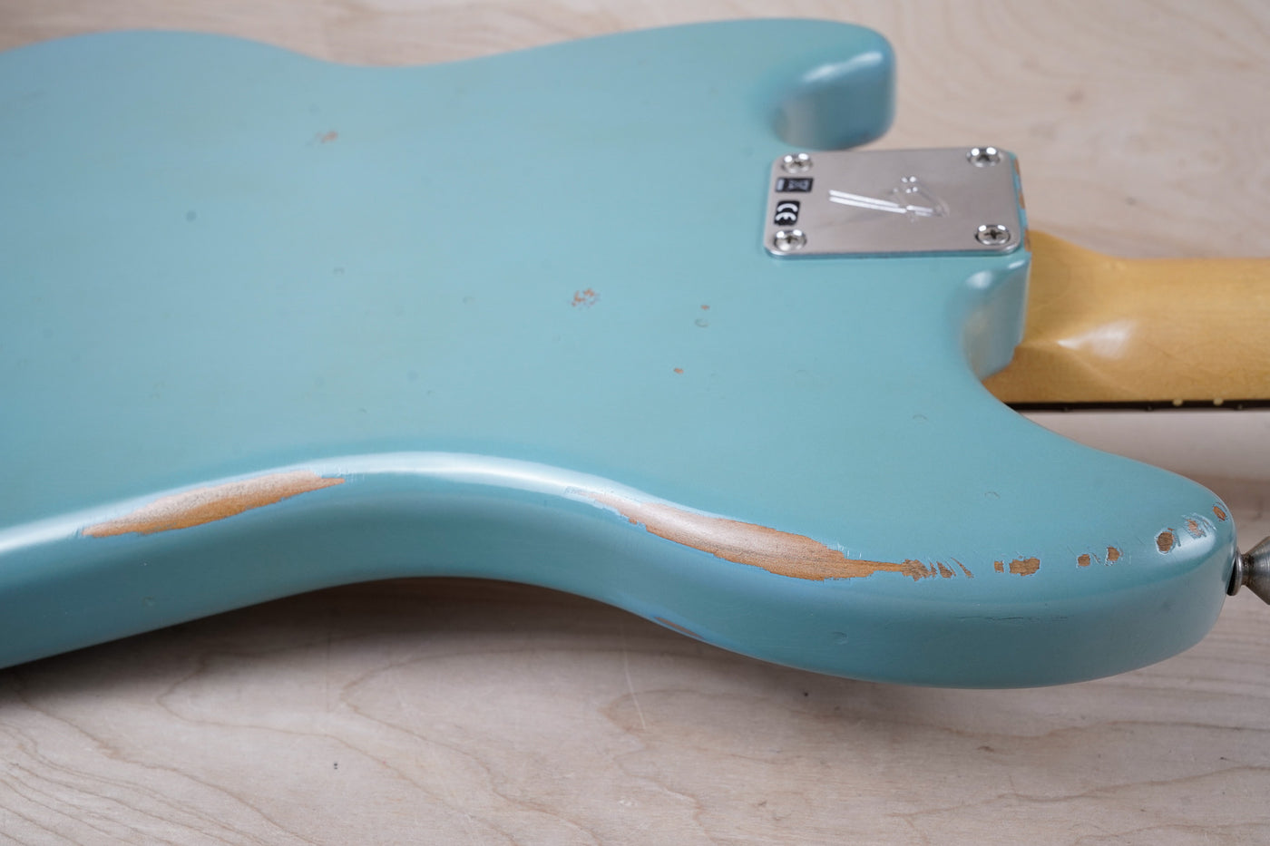 Fender JMJ Justin Meldal-Johnsen Road Worn Signature Mustang Bass 2019 Faded Daphne Blue w/ Bag