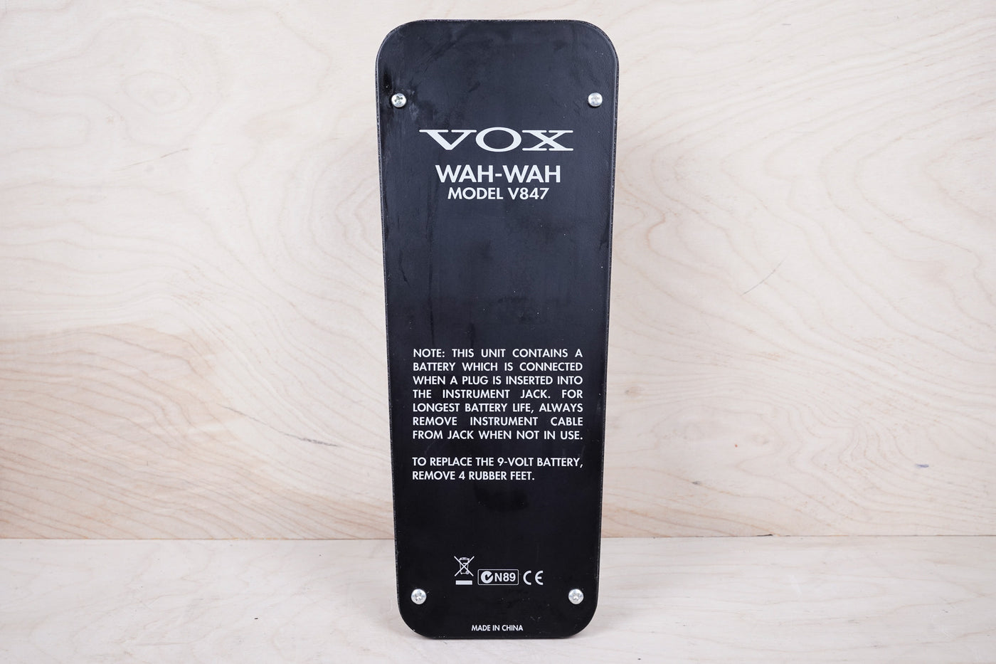 Vox V847A Wah with 9V Jack Black