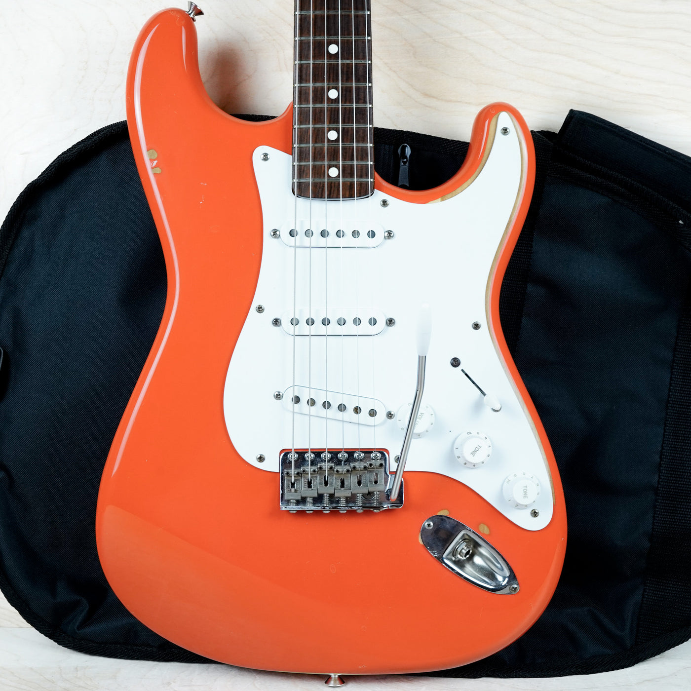 Squier SST JV Stratocaster MIJ 1983 Fiesta Red Vintage Fender Japan Fujigen w/ Bag