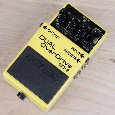 Boss SD-2 Dual OverDrive (Silver Label) Yellow 1995 MIT