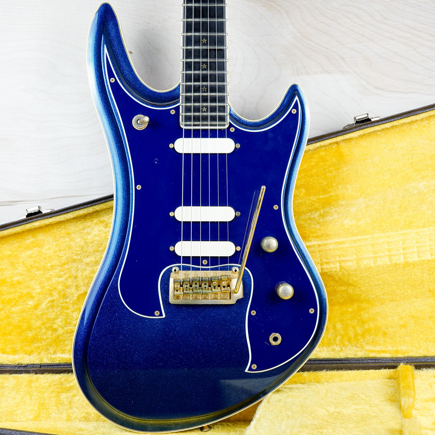 Guyatone LG-2100M Sharp 5 MIJ 1994 Blue Made in Japan w/ Hard Case