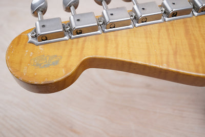 Fender 40th Anniversary ST54-70AS Stratocaster Reissue MIJ 1994 Black Japan w/ Foto Flame Neck w/ Bag