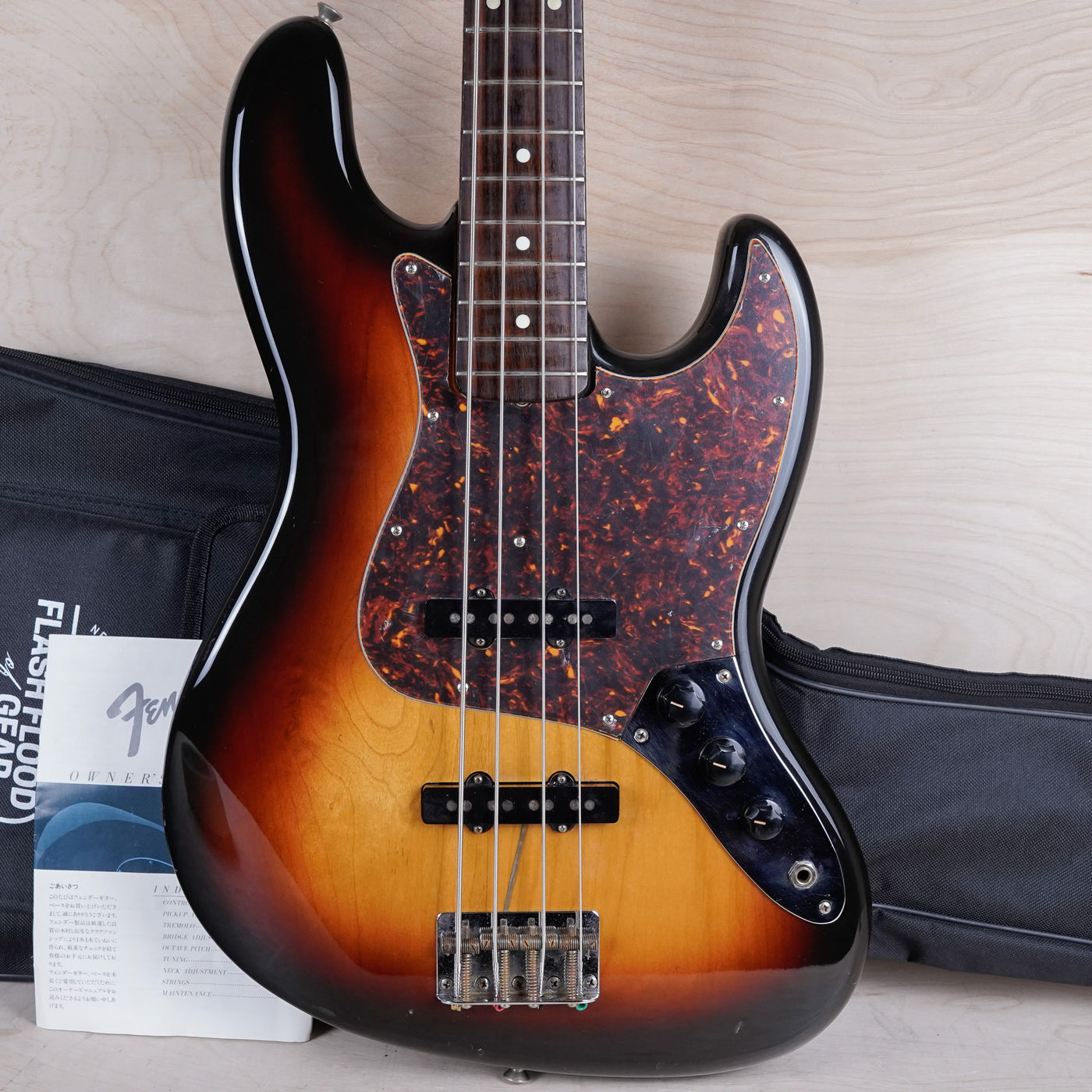 Fender JB-62 Jazz Bass Reissue MIJ 1986 Sunburst Japan Vintage w/ Bag