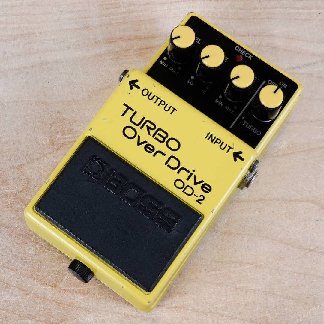 boss yellow pedal OD-2 Turbo OverDrive (Black Label) 1987 Vintage Made in Ja – A Flash Flood of Gear Behind the rise of f:price-250-500 Size:Performance Display 1 M ohms Output
