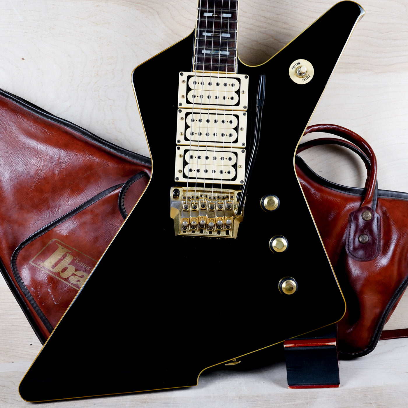 Ibanez Destroyer II DT555 MIJ 1985 Black Vintage Japan Phil Collen w/ Bag