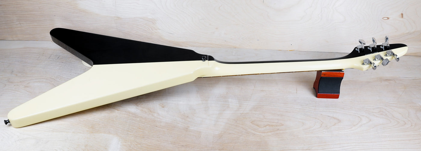 ESP Edwards E-FV-125WB Michael Schenker Signature Flying V 2007 Black and White w/ Bag