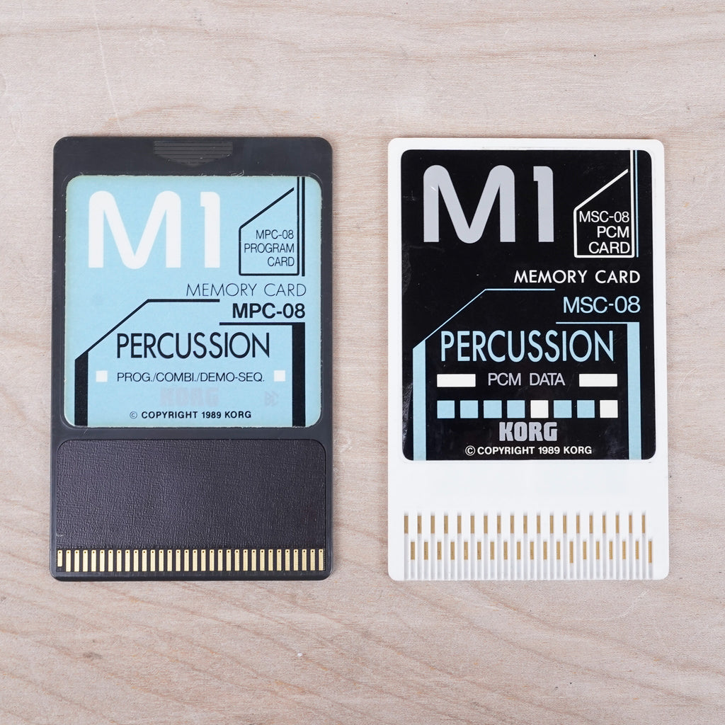 Korg M-1 MSC-08 and MPC-08 Percussion Memory Cards Set 1989 – A