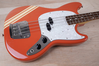 Fender MB98-SD Mustang Bass Reissue CIJ 2008 Fiesta Red With Competition Stripe w/ Bag