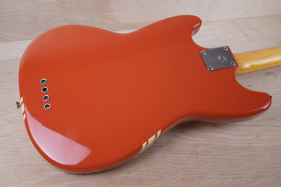 Fender MB98-SD Mustang Bass Reissue CIJ 2008 Fiesta Red With Competition Stripe w/ Bag