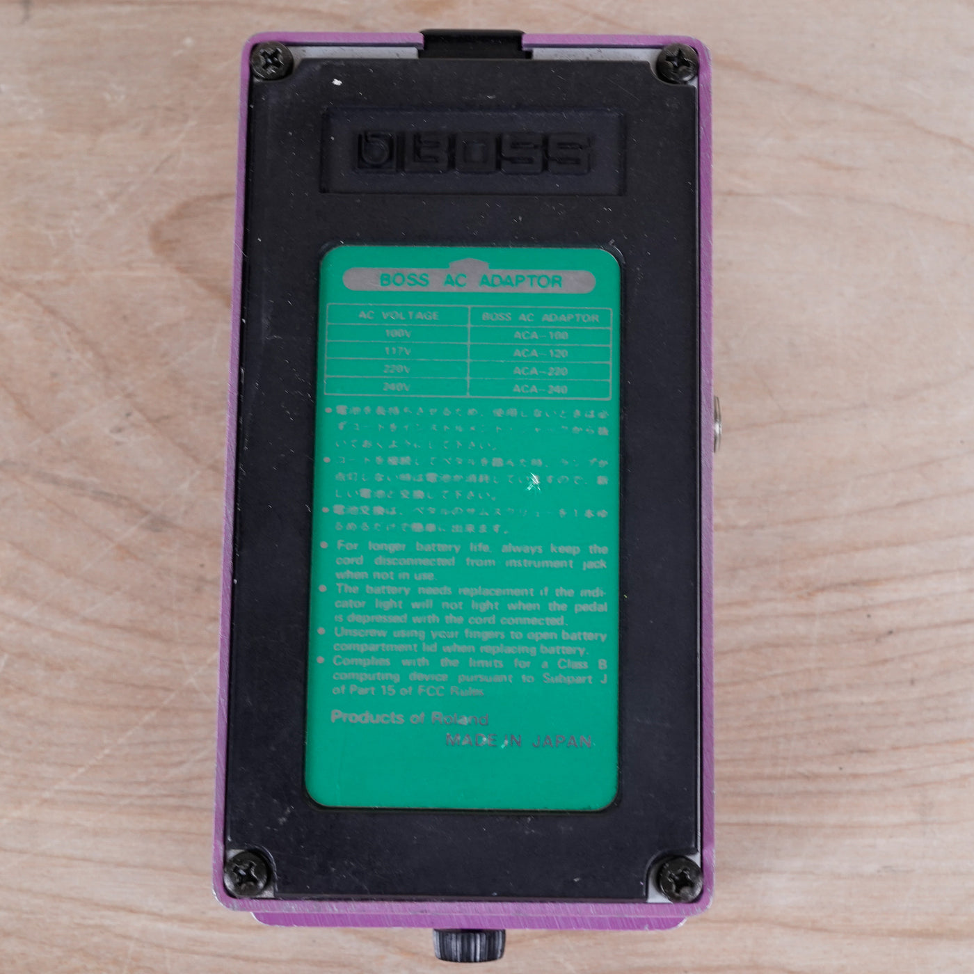 Boss BF-2 Flanger (Green Label) 1980s Purple Made in Japan MIJ ACA
