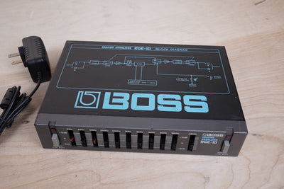 Boss RGE-10 Micro Rack Series Graphic Equalizer Black Made in Japan MIJ w/ Power Supply